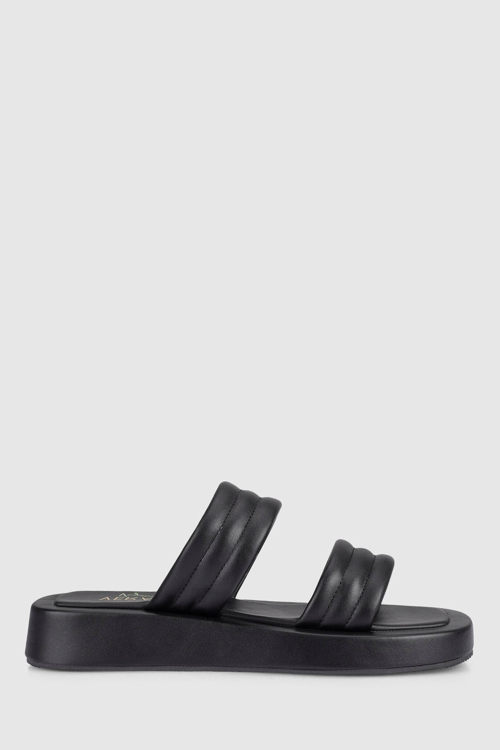 VERALi Boss Flatform Slides Black Smooth by Selfie Leslie