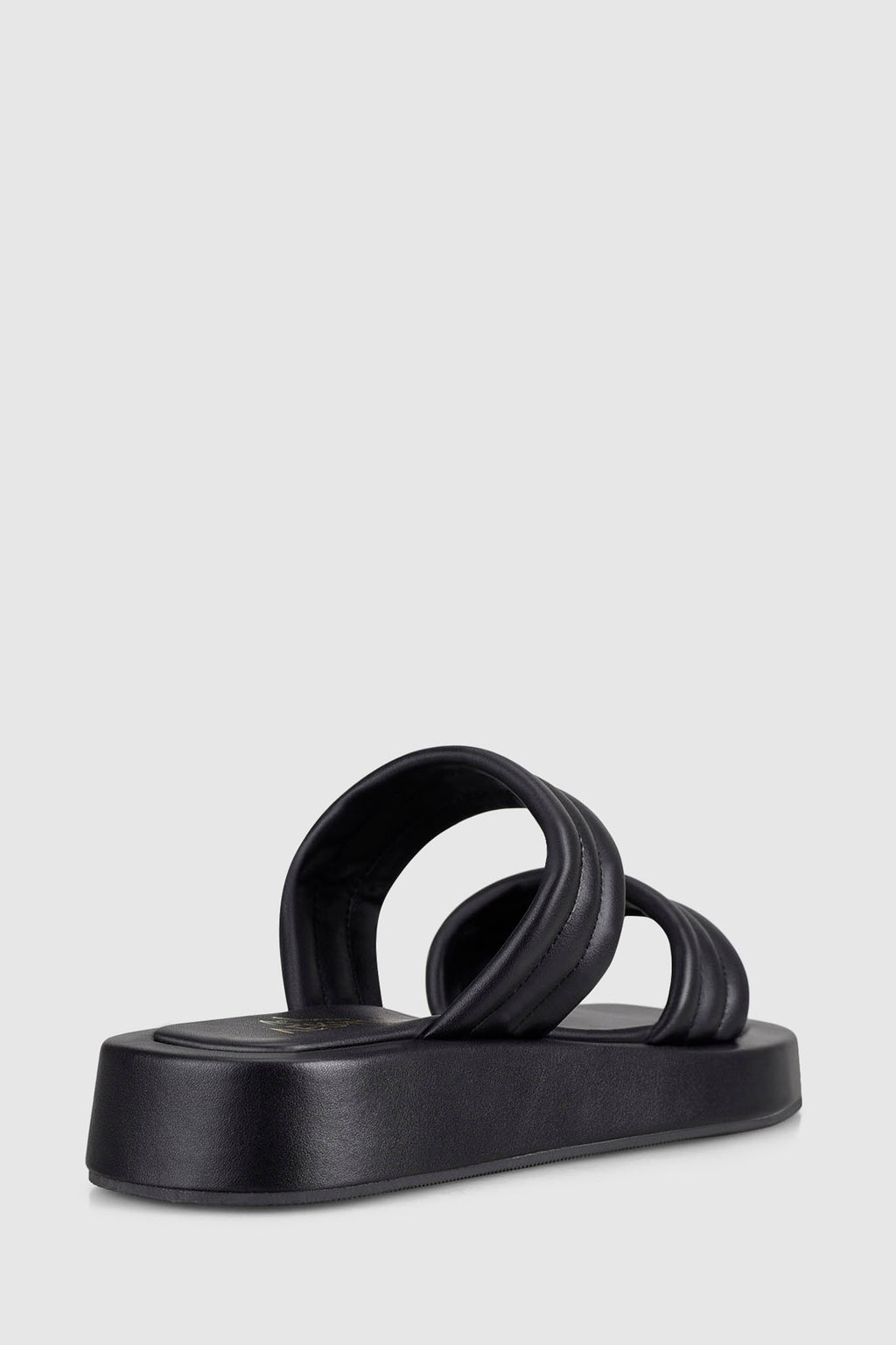 VERALi Boss Flatform Slides Black Smooth by Selfie Leslie