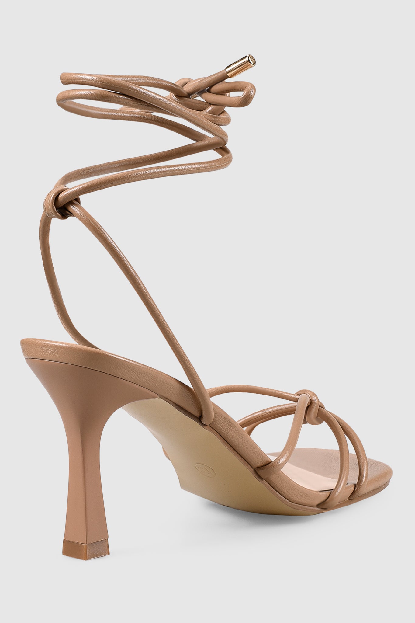 VERALi Peachy Stiletto Sandals Dark Camel Smooth by Selfie Leslie
