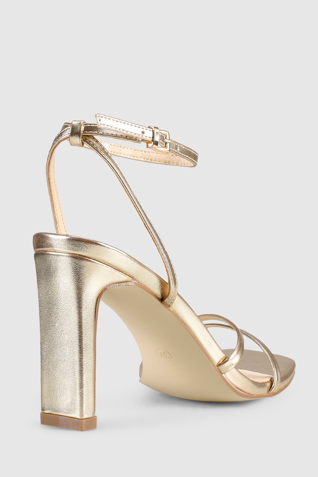 VERALi Kimmy Slim Strappy Heels Champagne Metallic by Selfie Leslie