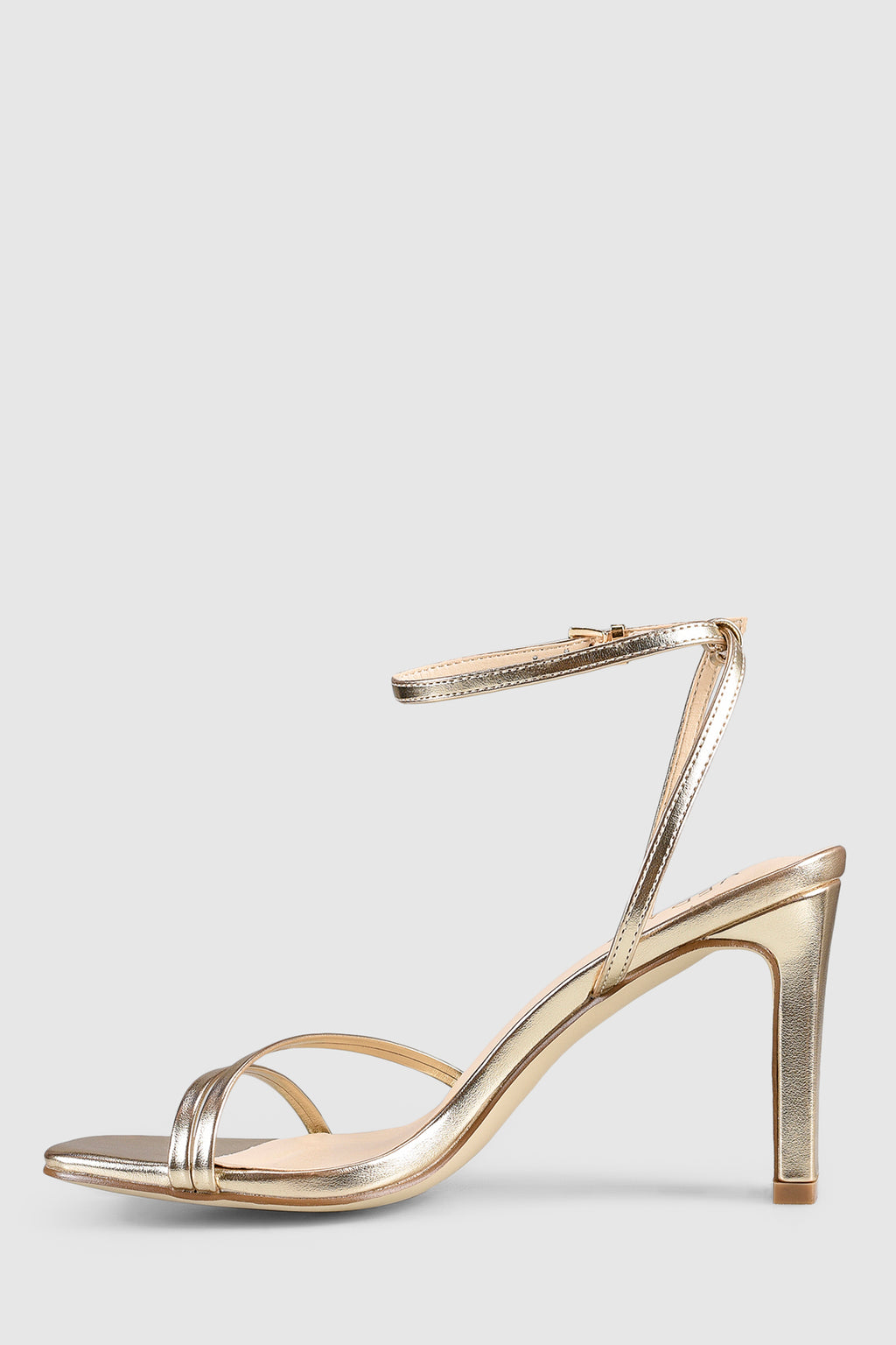 VERALi Kimmy Slim Strappy Heels Champagne Metallic by Selfie Leslie