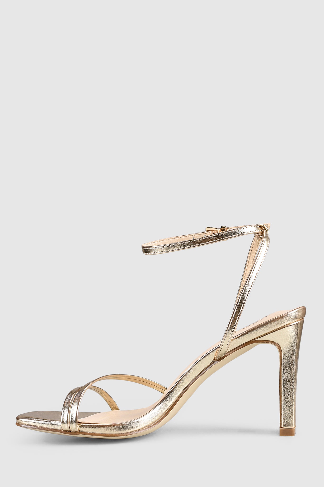 VERALi Kimmy Slim Strappy Heels Champagne Metallic by Selfie Leslie