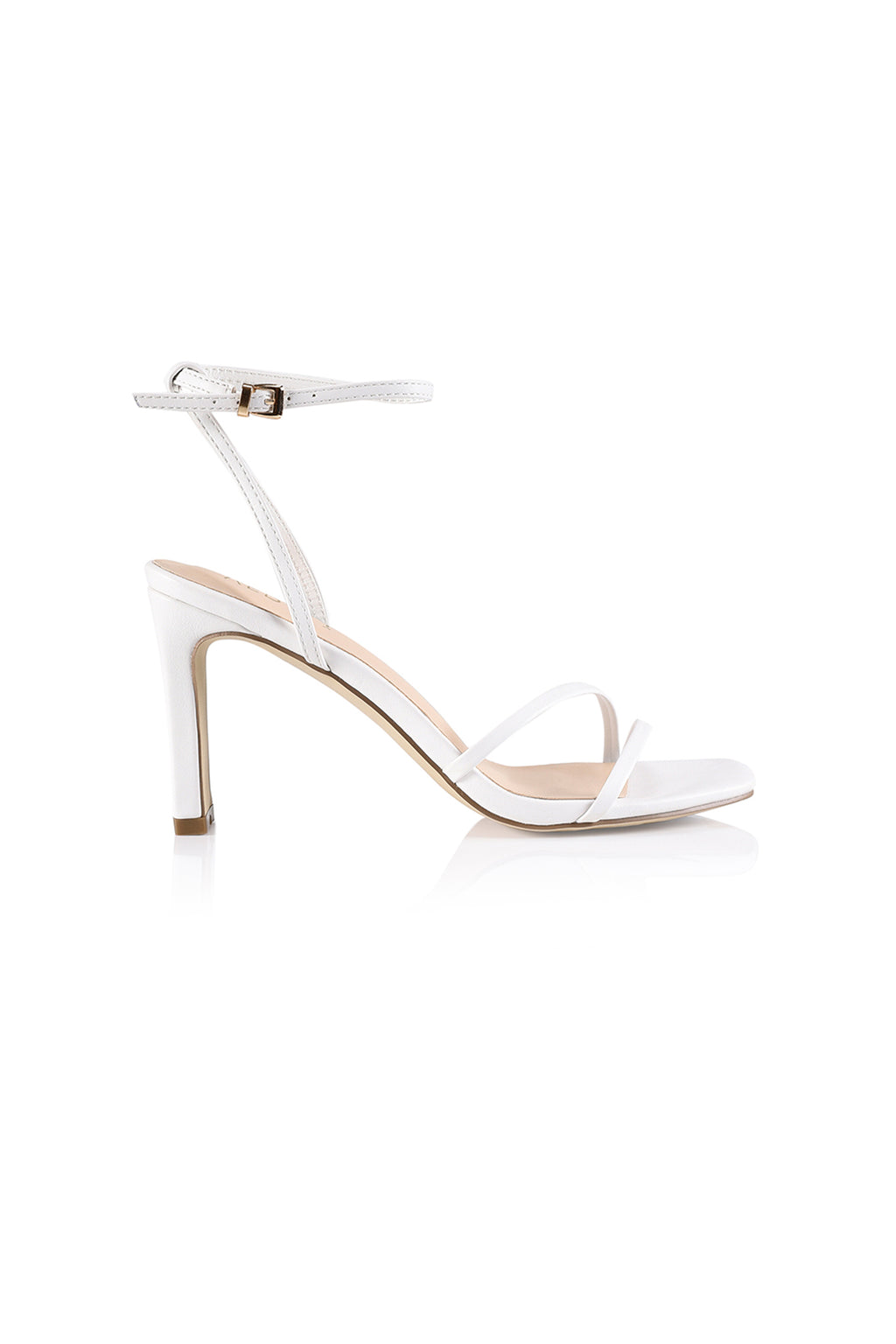 VERALi Kimmy Slim Strappy Heels White Smooth by Selfie Leslie