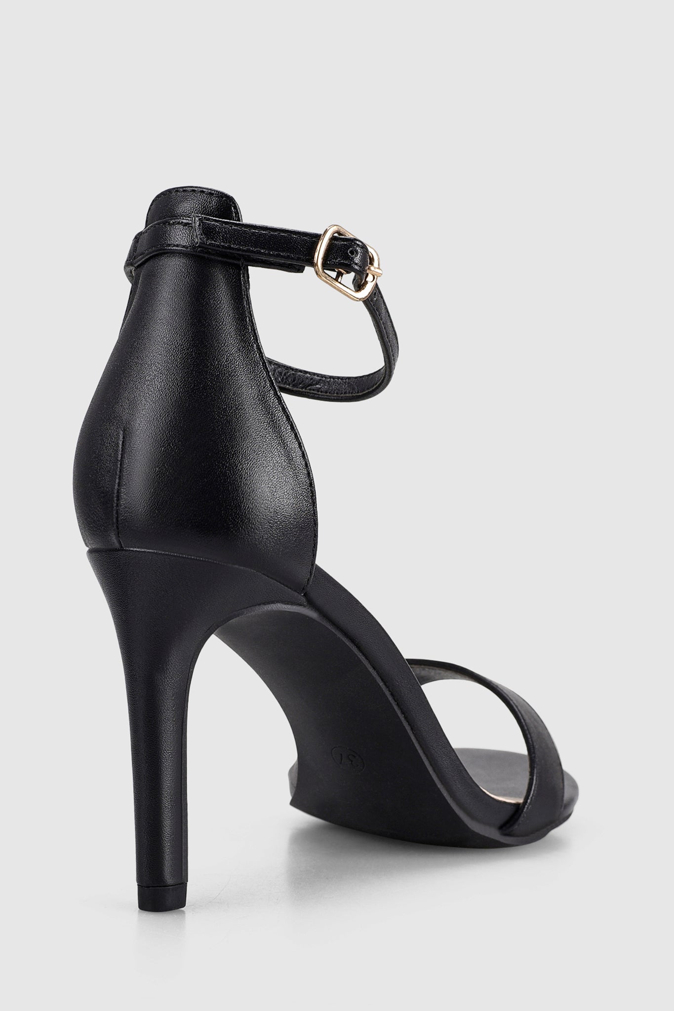 VERALi Mattie Strappy Heels Black Smooth by Selfie Leslie