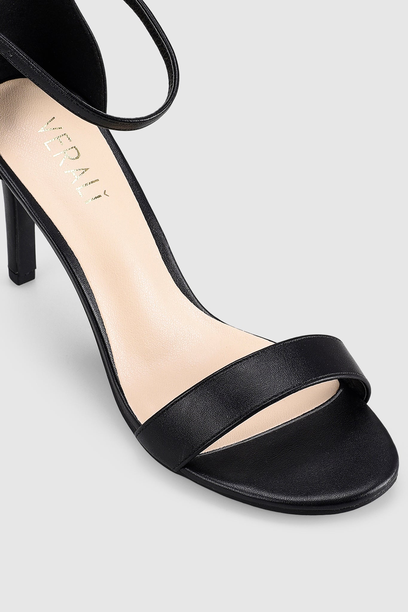VERALi Mattie Strappy Heels Black Smooth by Selfie Leslie