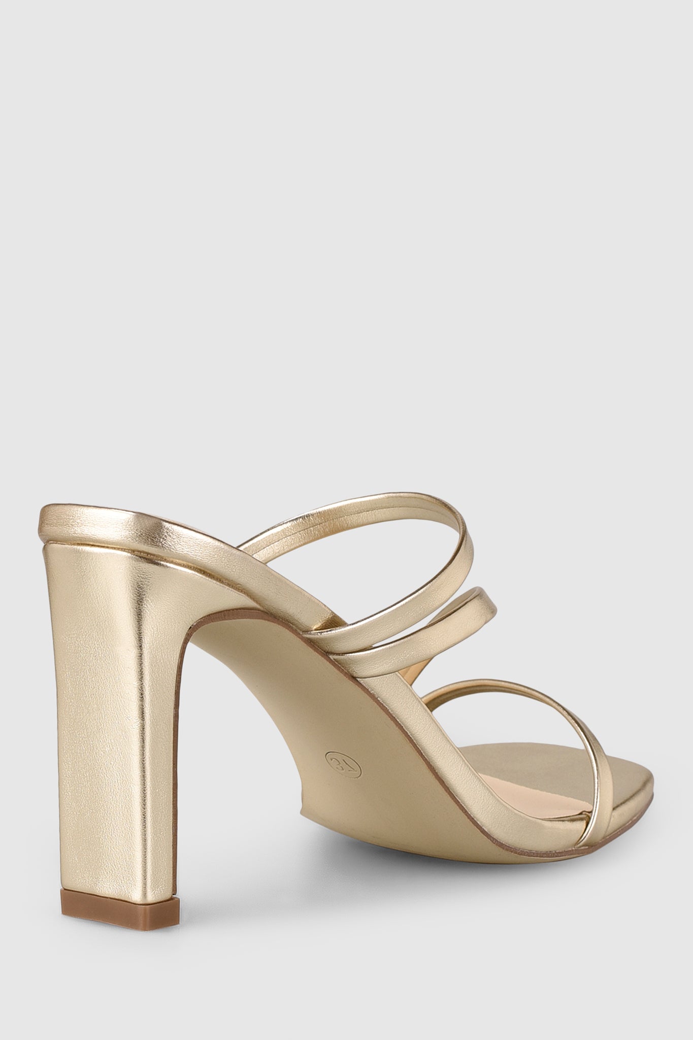 VERALi Kipper Block Heel Mules Champagne Smooth by Selfie Leslie