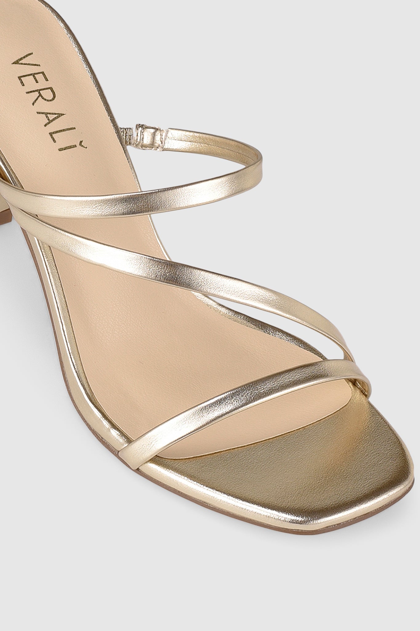 VERALi Kipper Block Heel Mules Champagne Smooth by Selfie Leslie
