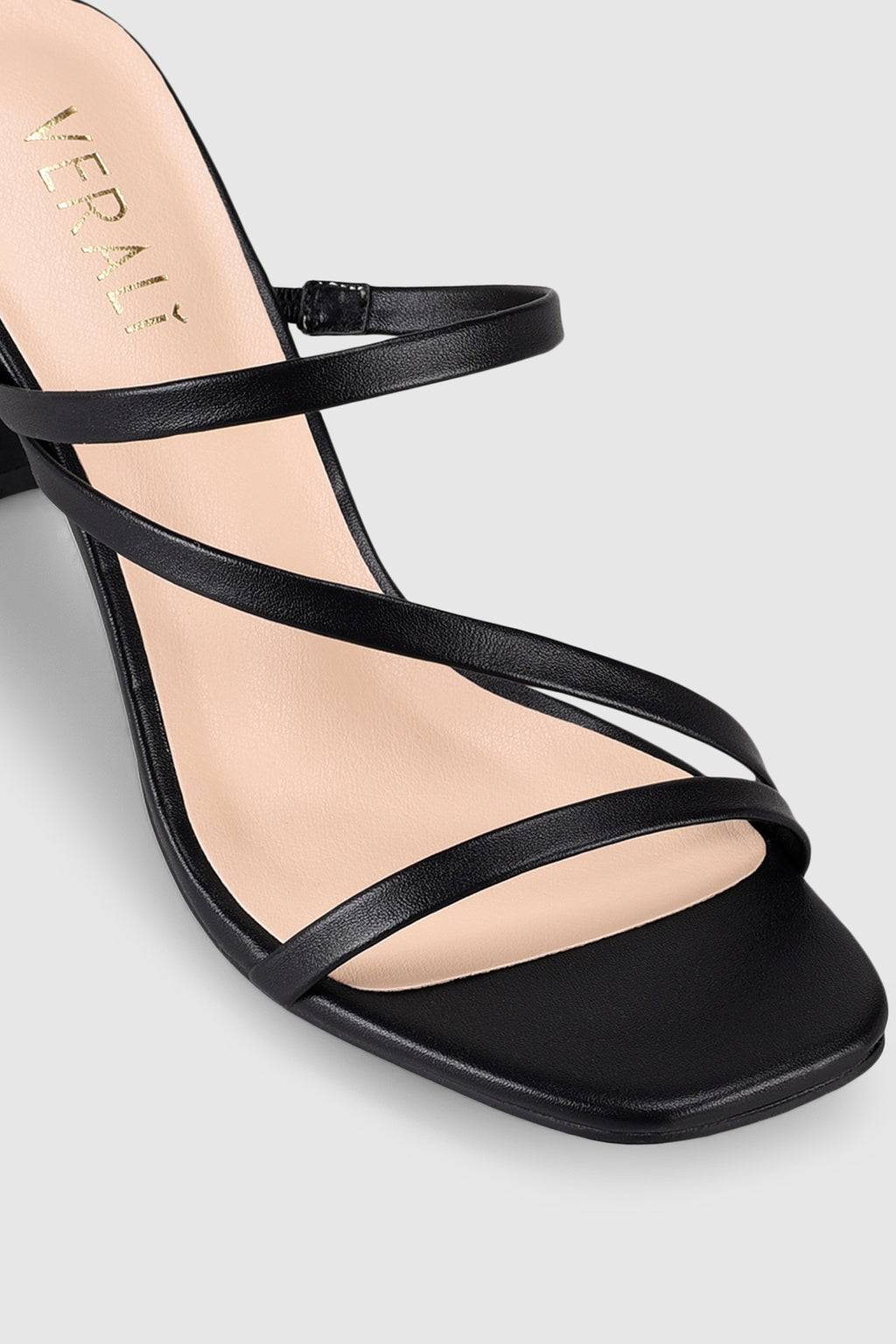 VERALi Kipper Block Heel Mules Black Smooth by Selfie Leslie