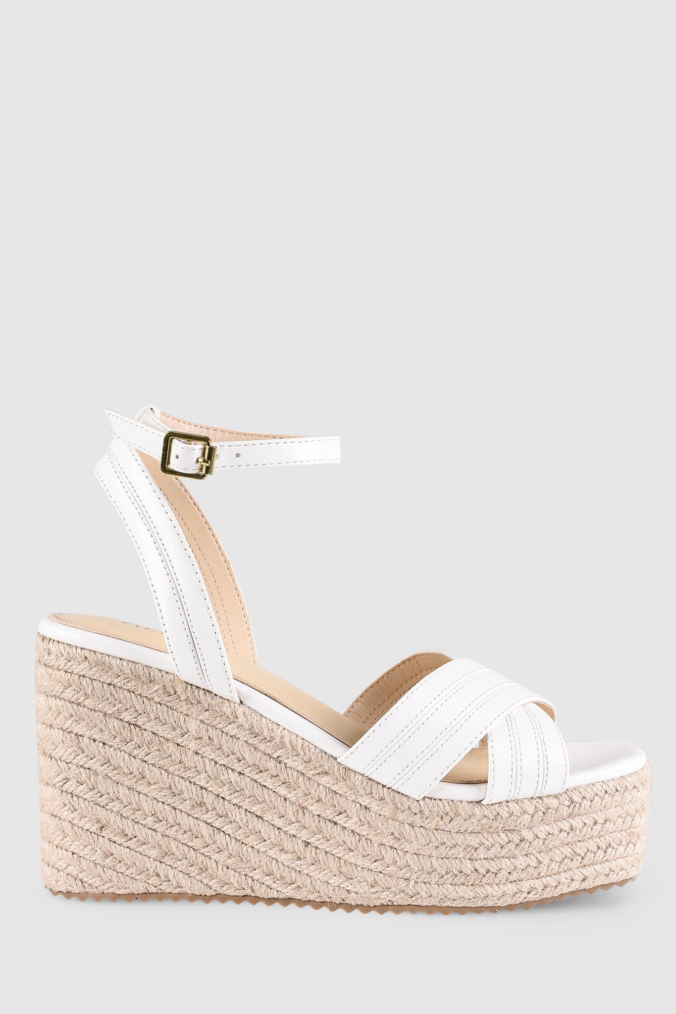 VERALi Callie Rope Wedges White Softee by Selfie Leslie