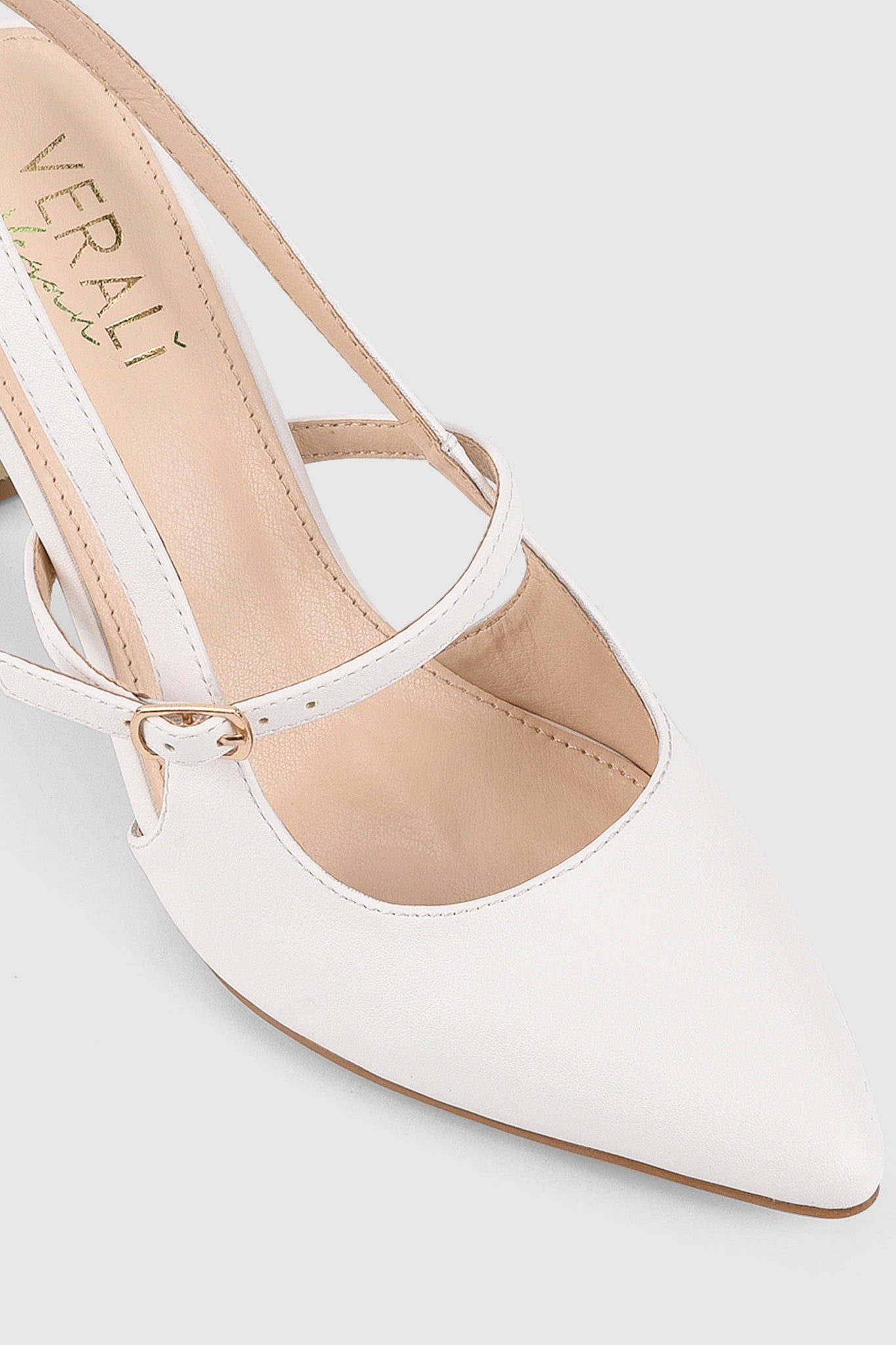 VERALi Kimchi Slingback Block Heels White by Selfie Leslie