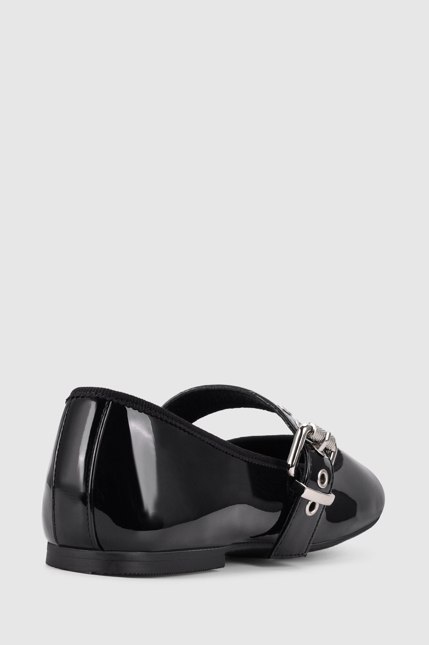 VERALi Banks Buckled Mary-Jane Flats Black Patent by Selfie Leslie