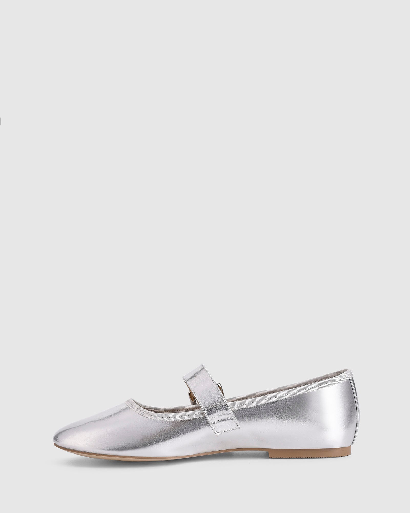 VERALi Banks Buckled Mary-Jane Flats Silver by Selfie Leslie