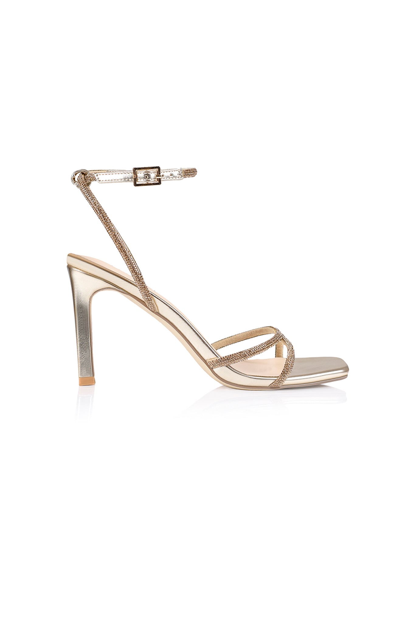 VERALi Kian Block Heel Sandals Champagne Smooth by Selfie Leslie