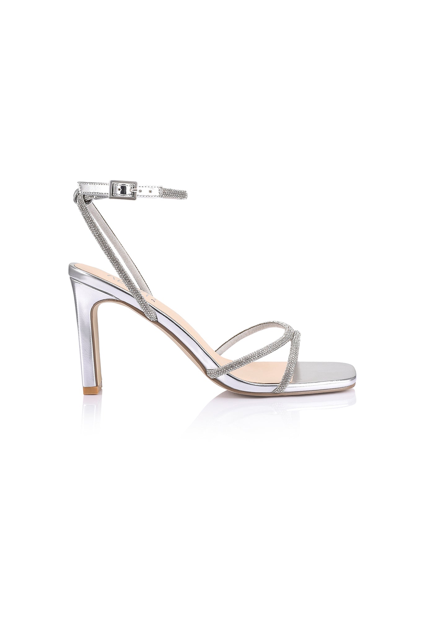 VERALi Kian Block Heel Sandals Silver by Selfie Leslie
