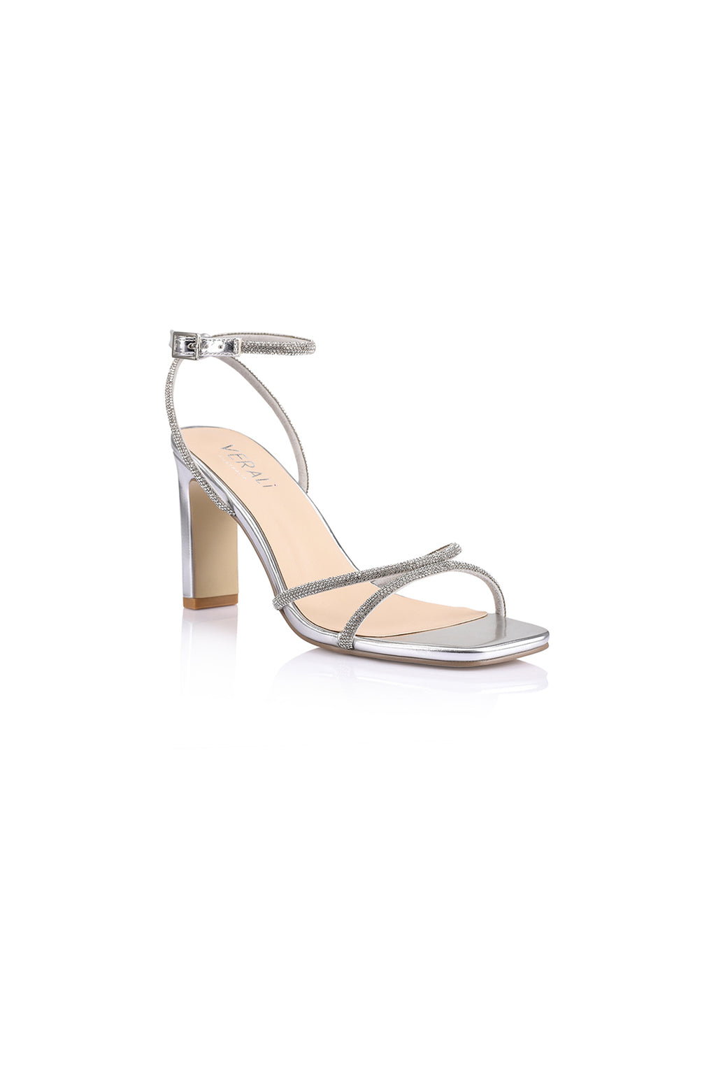 VERALi Kian Block Heel Sandals Silver by Selfie Leslie