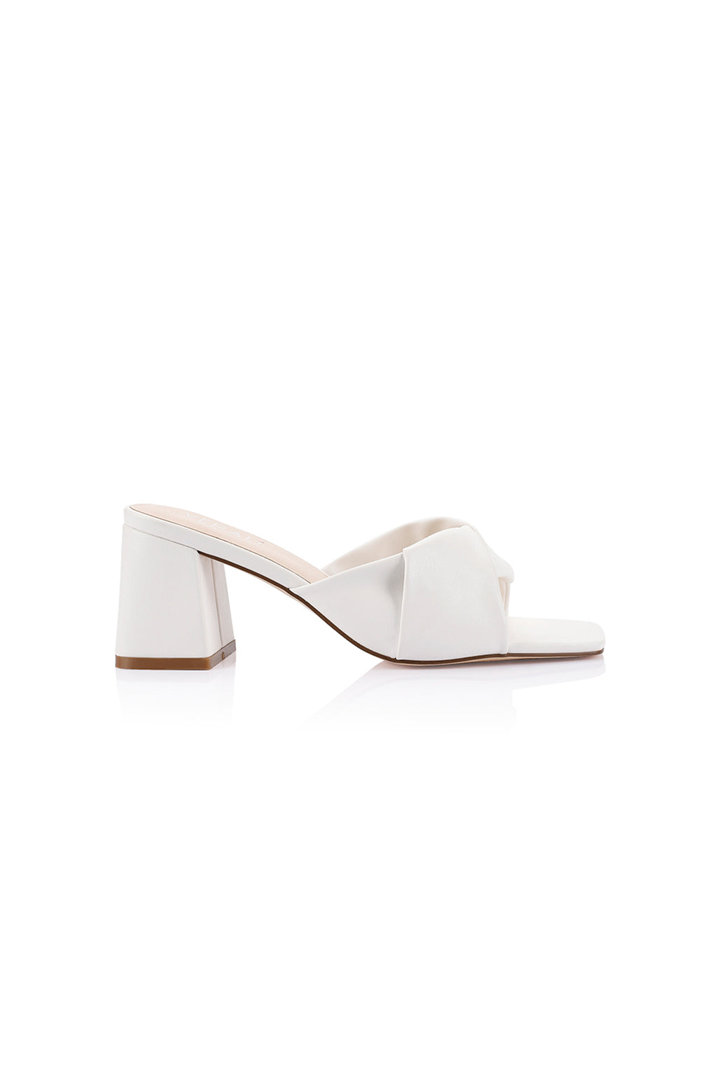 VERALi Stella Block Heel Mules Chalk Smooth by Selfie Leslie
