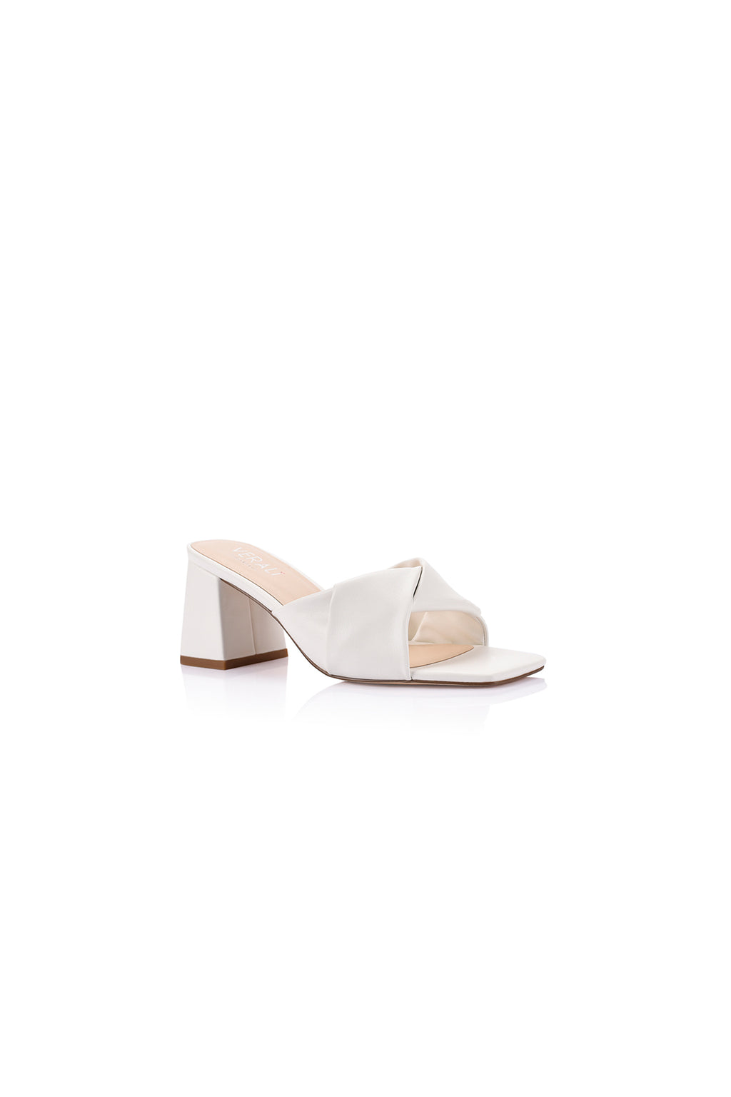 VERALi Stella Block Heel Mules Chalk Smooth by Selfie Leslie