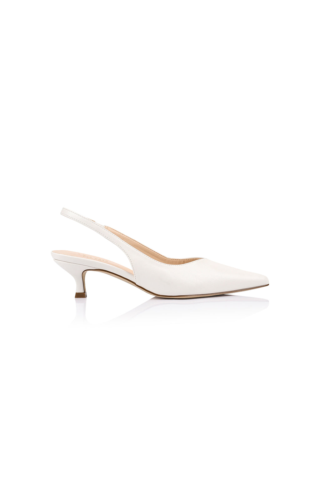VERALi Lush Slingback Kitten Heels Chalk White by Selfie Leslie
