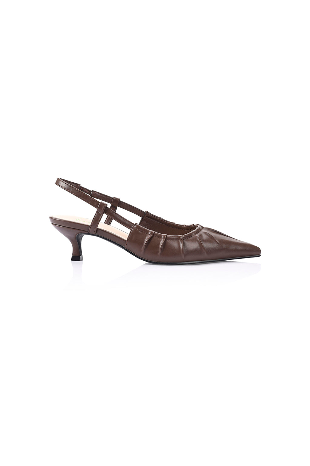 VERALI Lucius Slingback Kitten Heels Chocolate by Selfie Leslie