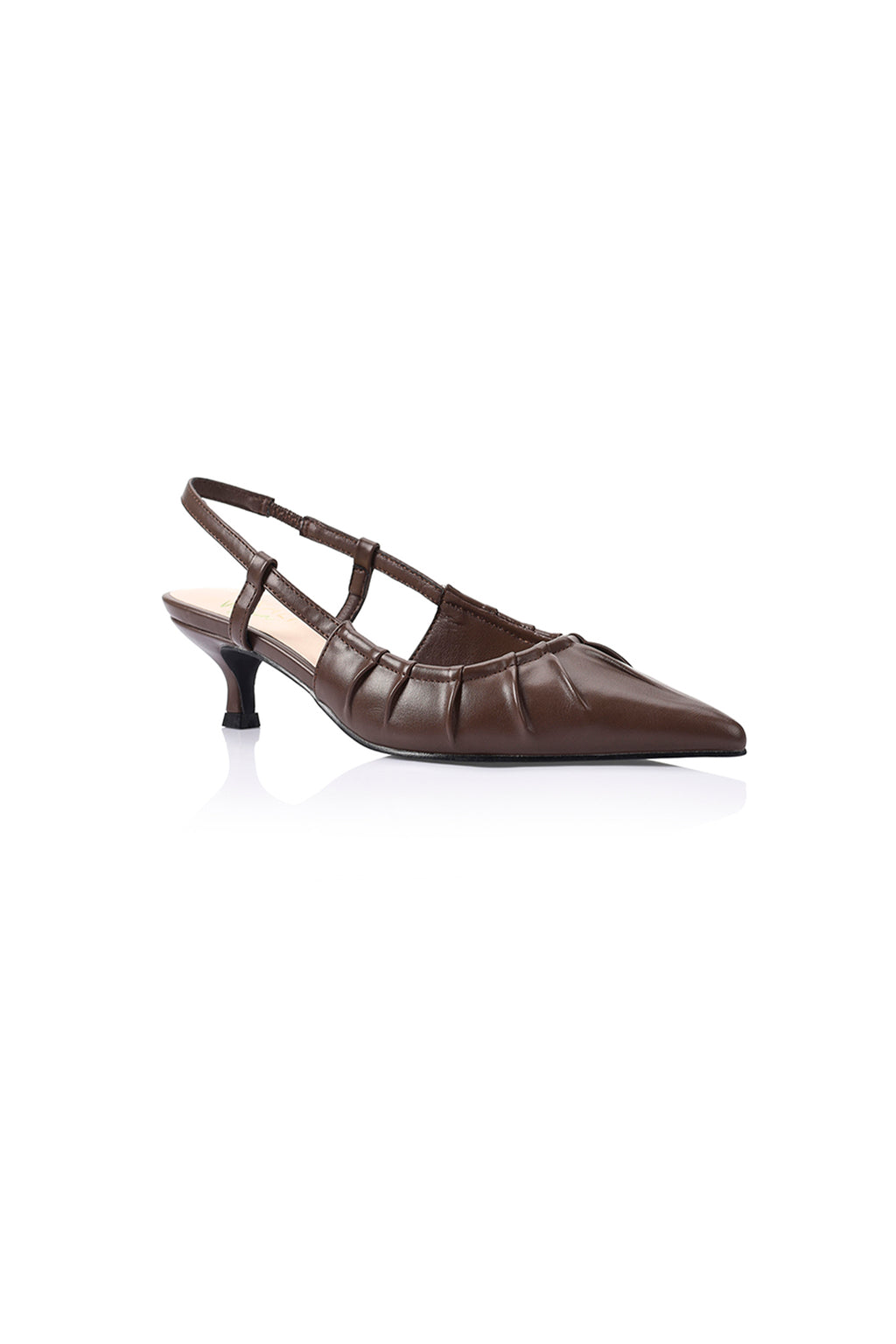 VERALI Lucius Slingback Kitten Heels Chocolate by Selfie Leslie