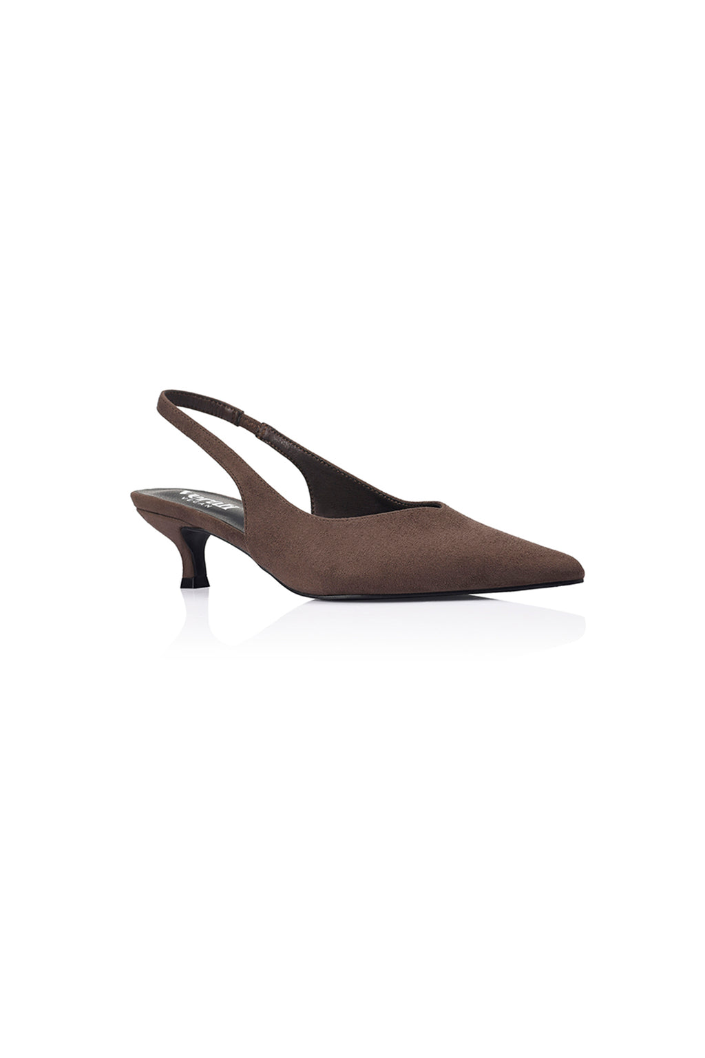 VERALI Lush Slingback Kitten Heels Chocolate by Selfie Leslie
