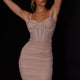 Blissful Moment Structured Bust Ruched Dress Beige