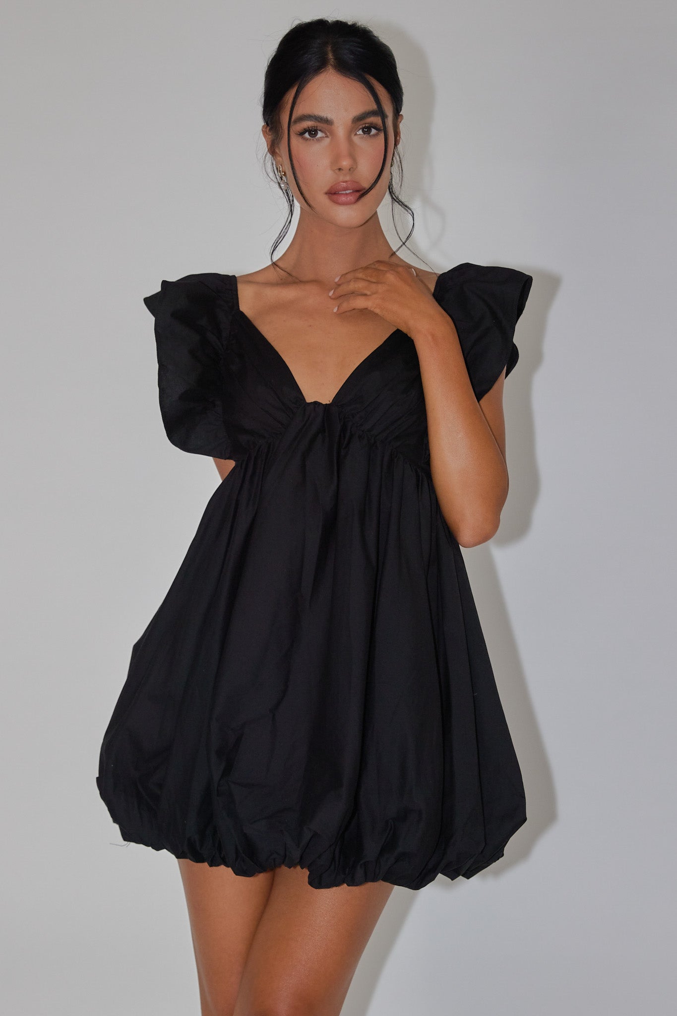 Horoscope Bubble Hem Mini Dress Black Selfie Leslie Horoscope Bubble Hem Mini Dress Black Selfie Leslie