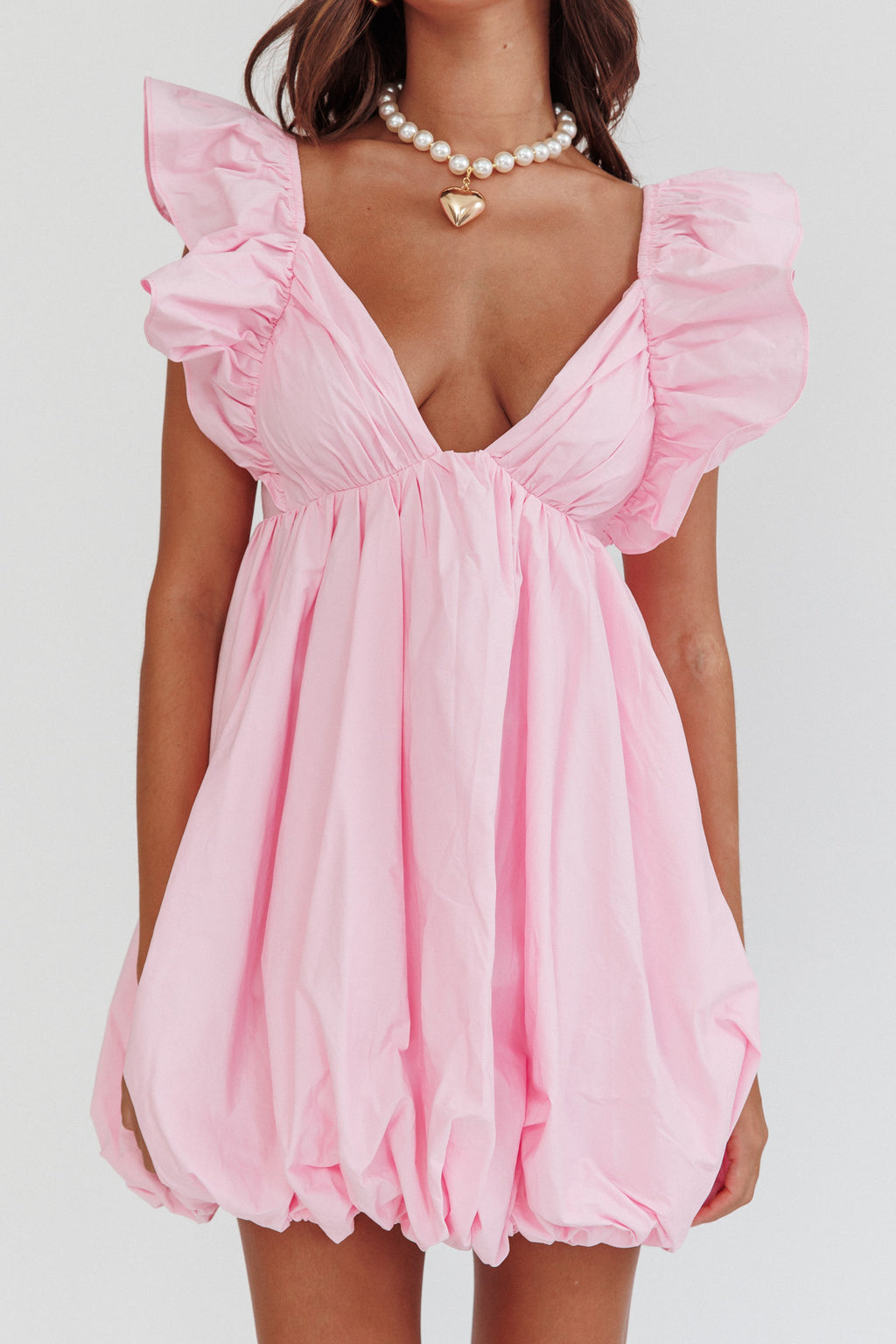 Horoscope Bubble Hem Mini Dress Blush by Selfie Leslie