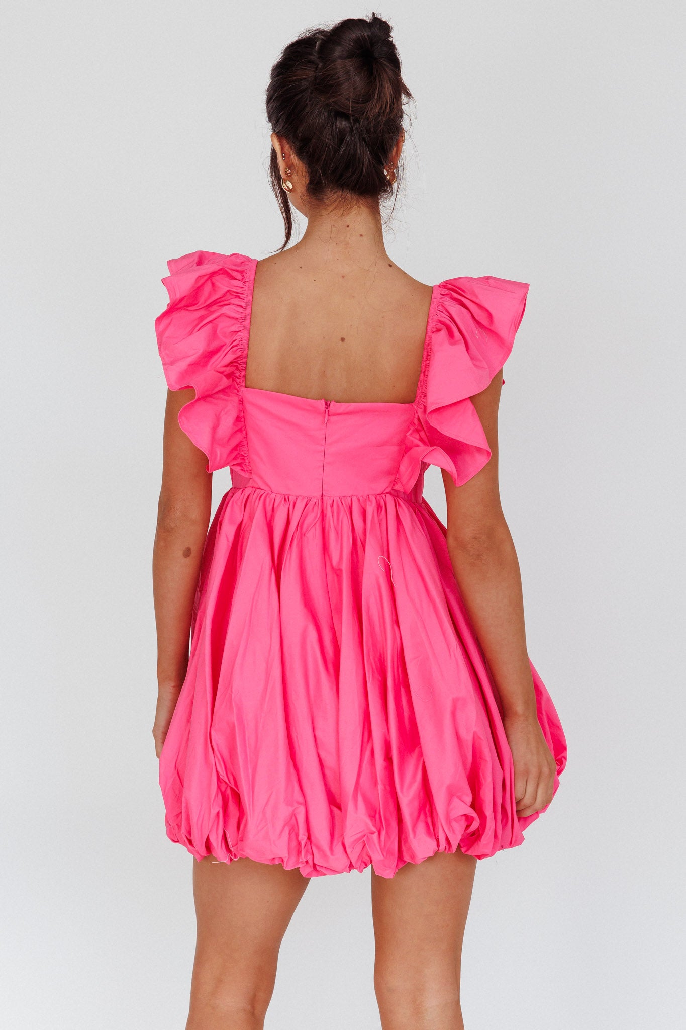 Horoscope Bubble Hem Mini Dress Pink by Selfie Leslie