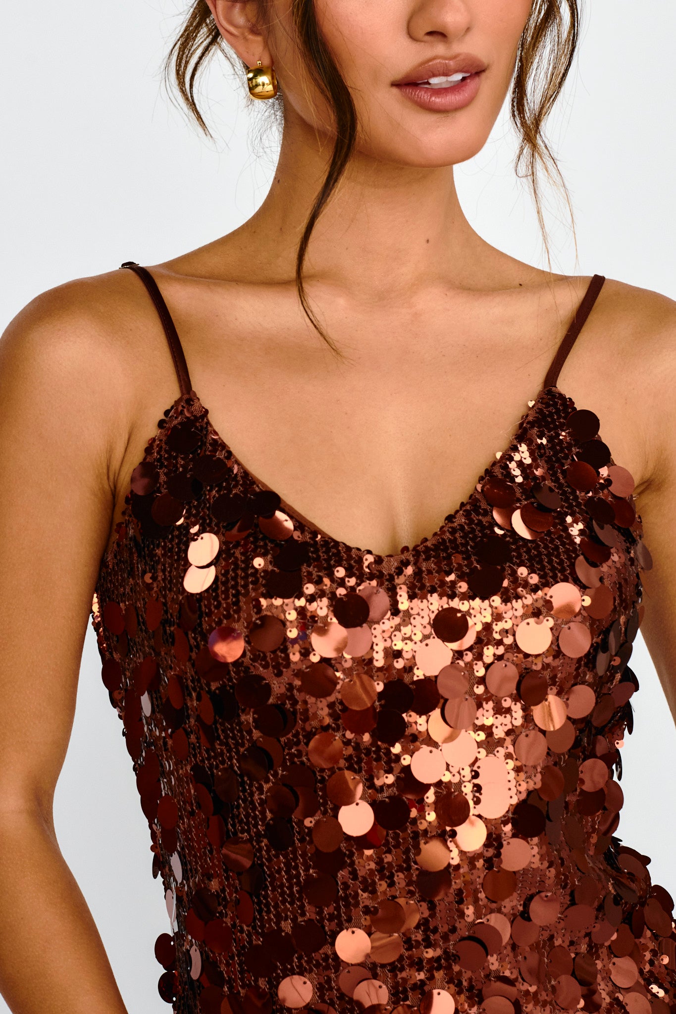 Moon Dust Sequin Mini Dress Copper Moon Dust Sequin Mini Dress Copper