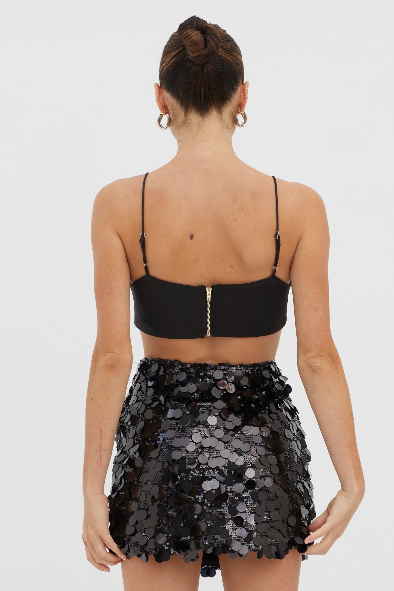 Gin Fizz Sequin Mini Skirt Black by Selfie Leslie
