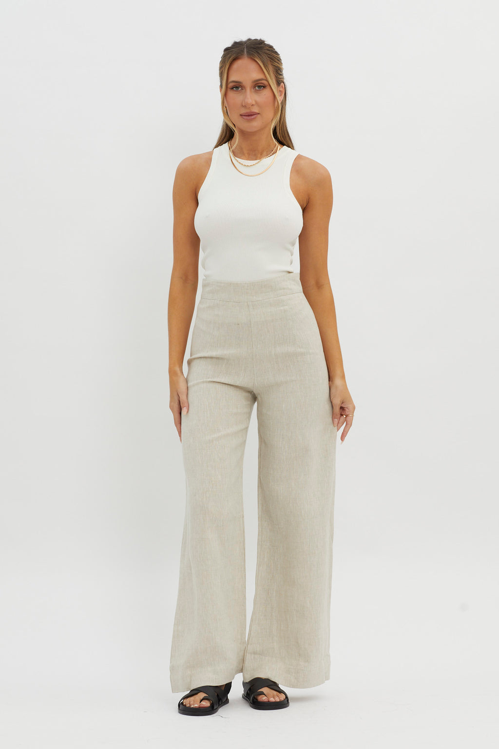 Level Up Ribbed Top White by Selfie Leslie