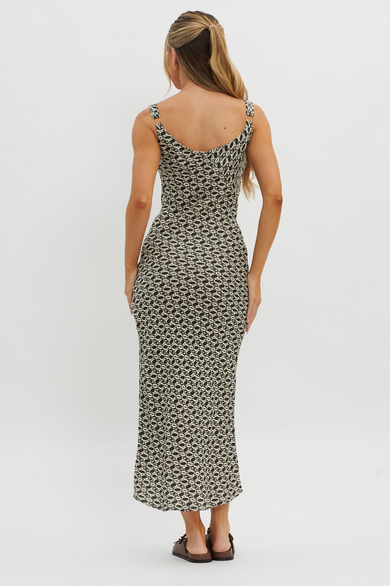 Avenue Thick Strap Midi Dress Print Solna by Selfie Leslie