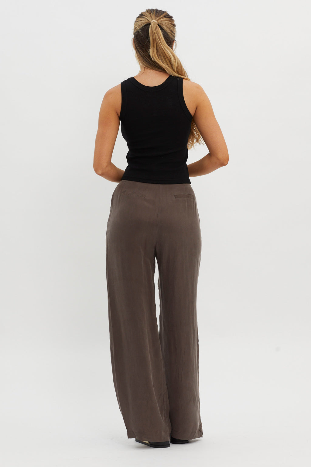 Dodie Straight Leg Trouser Pants Warm Grey by Selfie Leslie