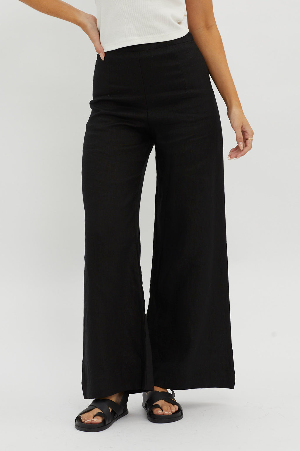 Wanda Wide Leg Pants Black by Selfie Leslie
