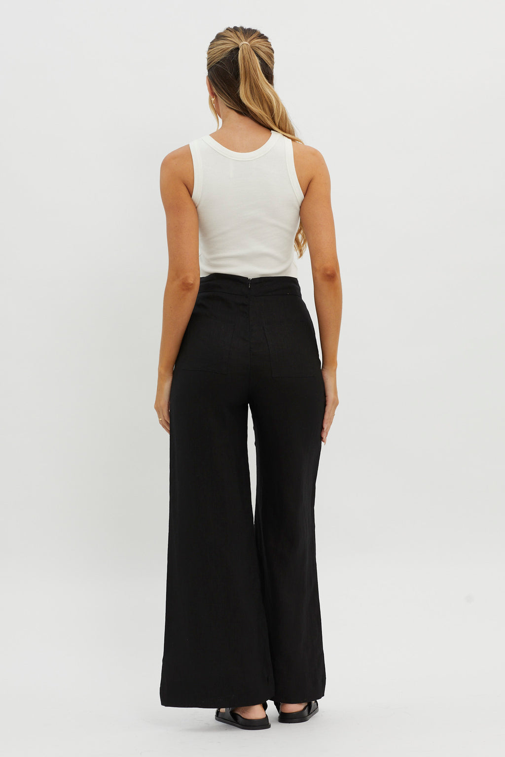 Wanda Wide Leg Pants Black by Selfie Leslie