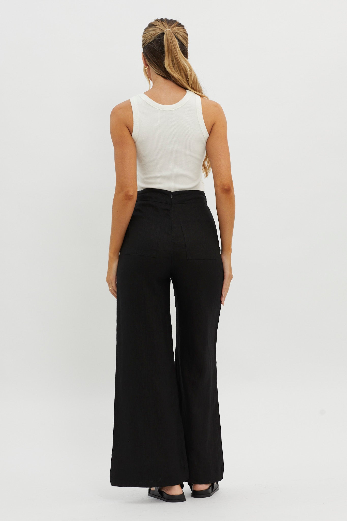 Wanda Wide Leg Pants Black by Selfie Leslie