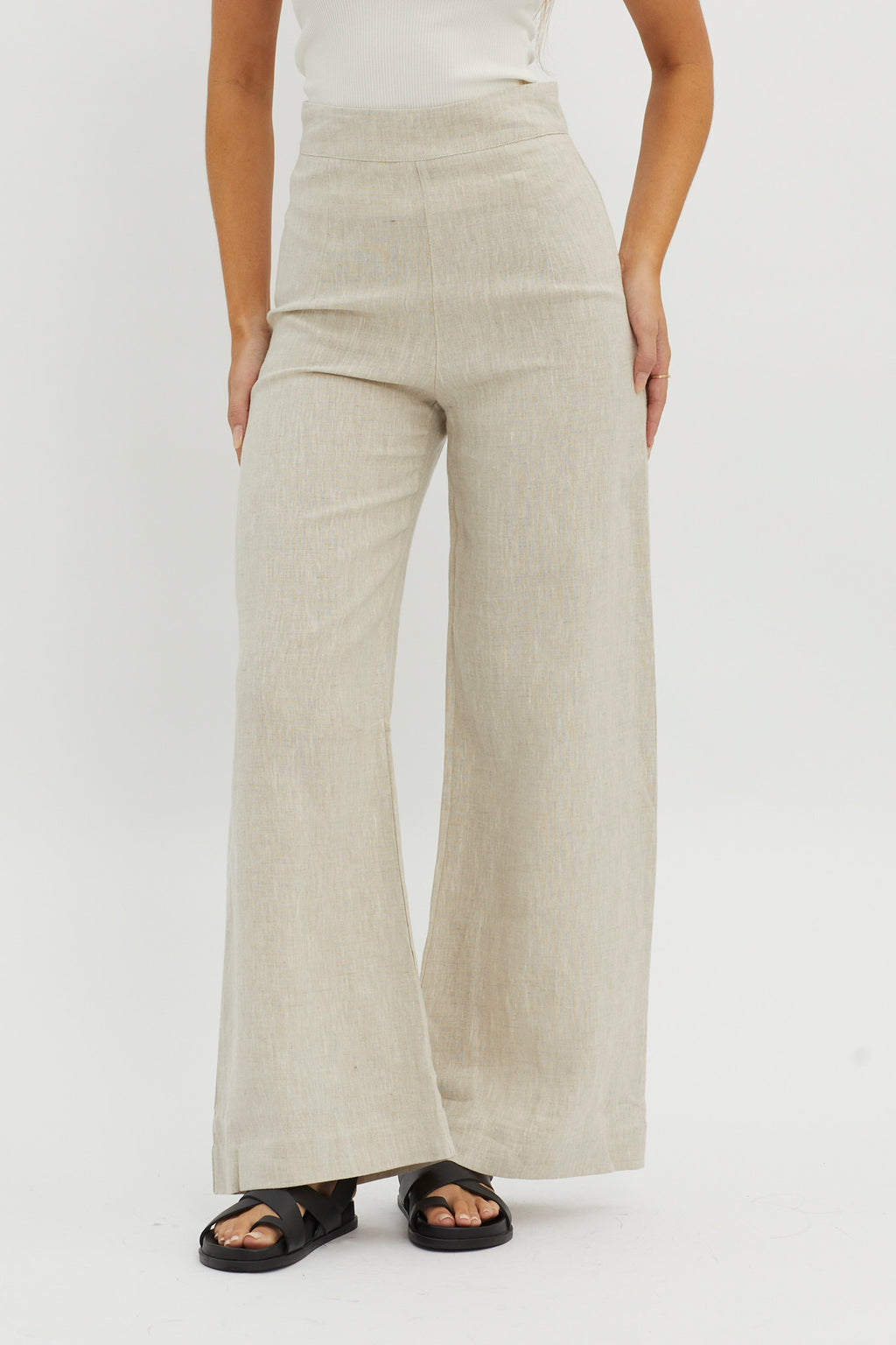 Wanda Wide Leg Pants Oat by Selfie Leslie