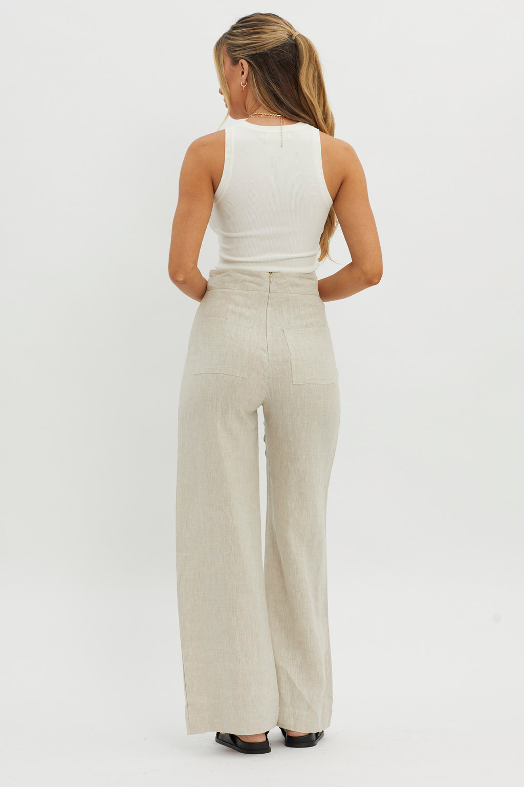 Wanda Wide Leg Pants Oat by Selfie Leslie