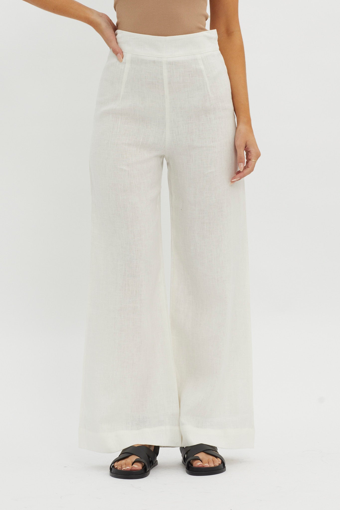 Wanda Wide Leg Pants White by Selfie Leslie