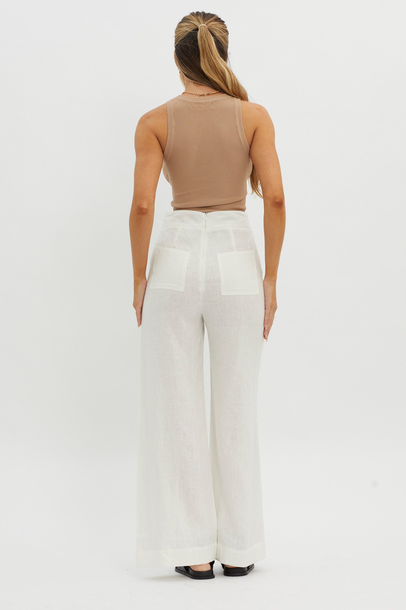 Wanda Wide Leg Pants White by Selfie Leslie