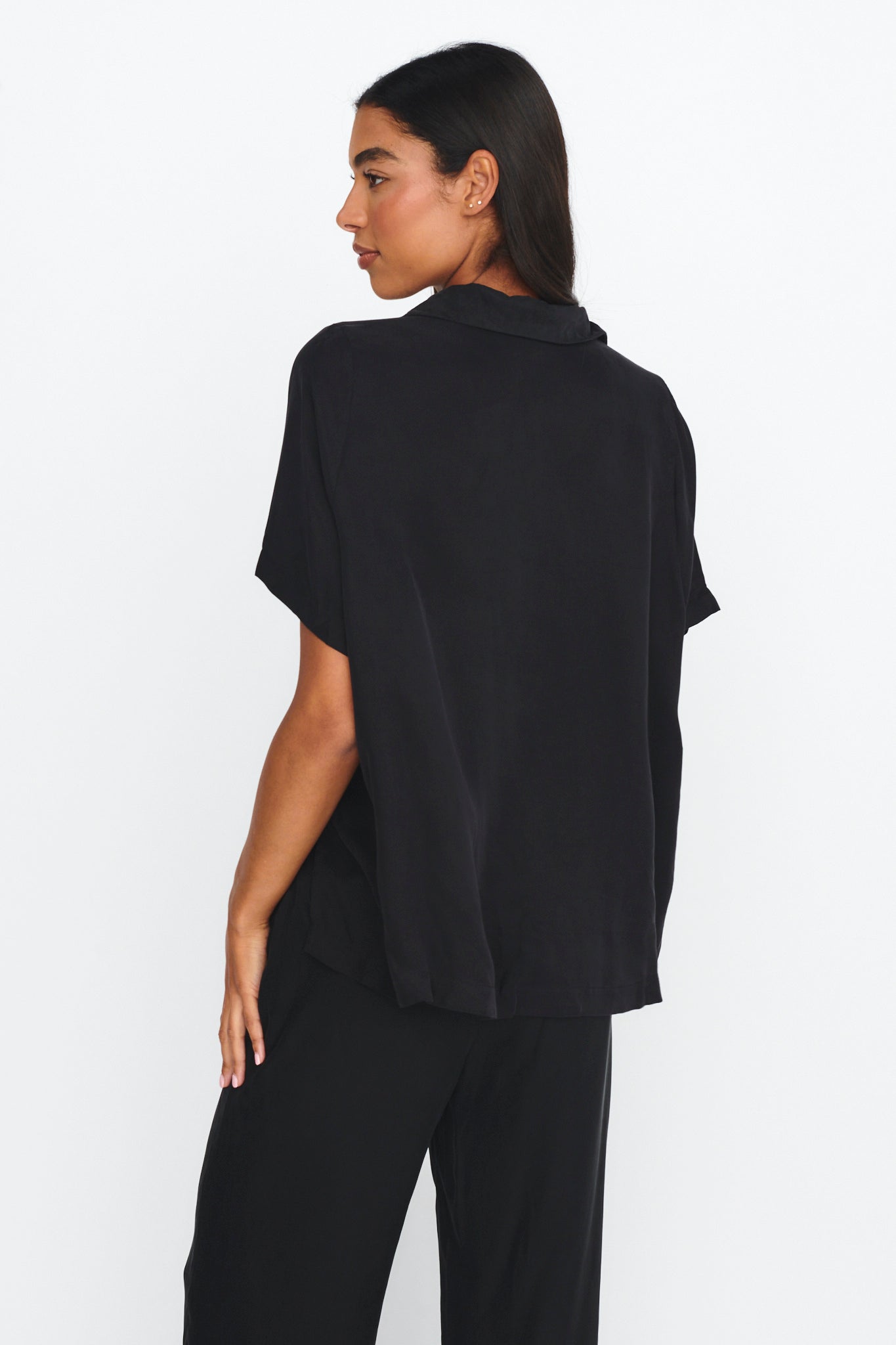 Tessa Button-Up Shirt Black by Selfie Leslie