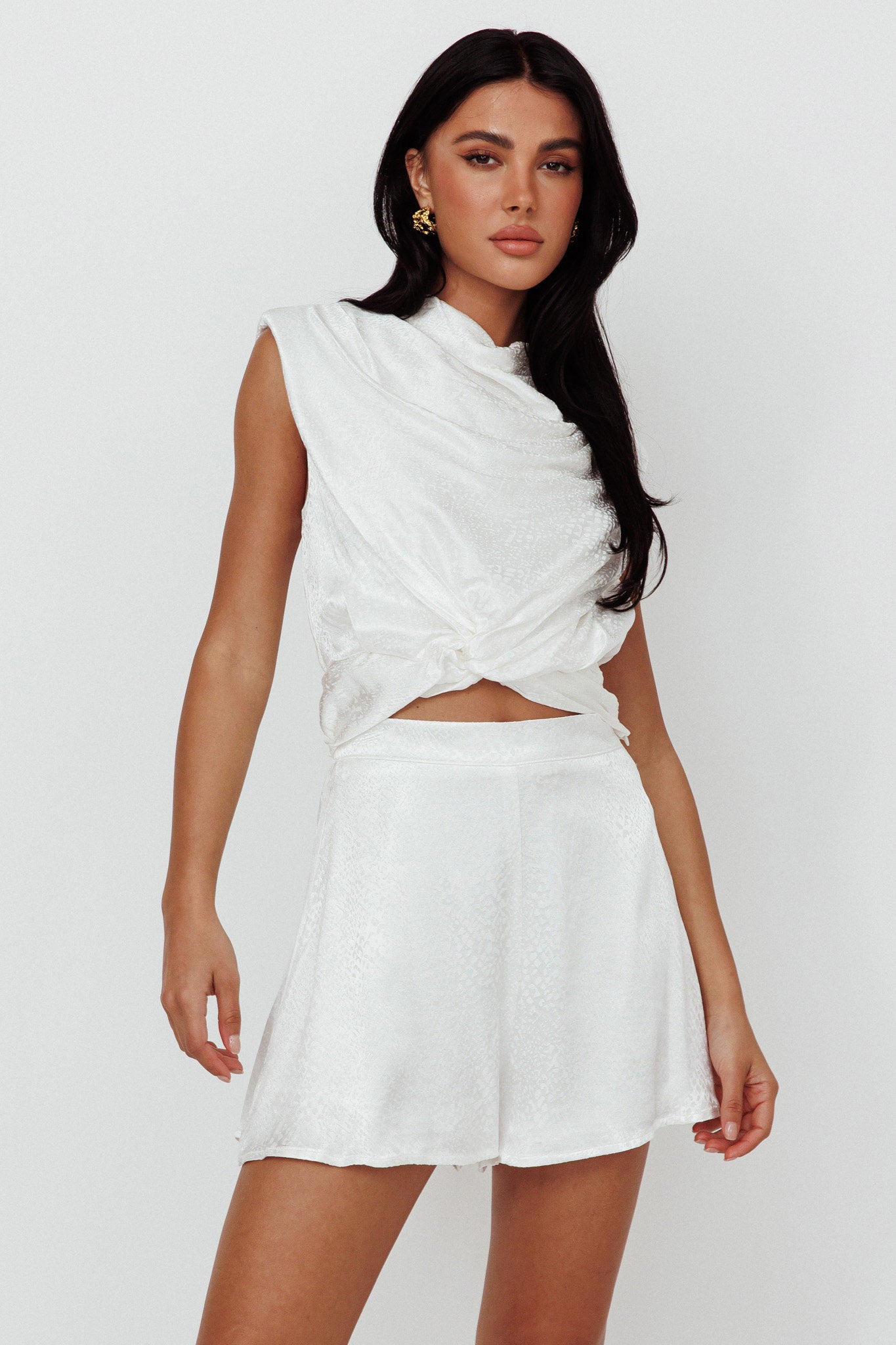 Cruising Twist Waist Top White by Selfie Leslie