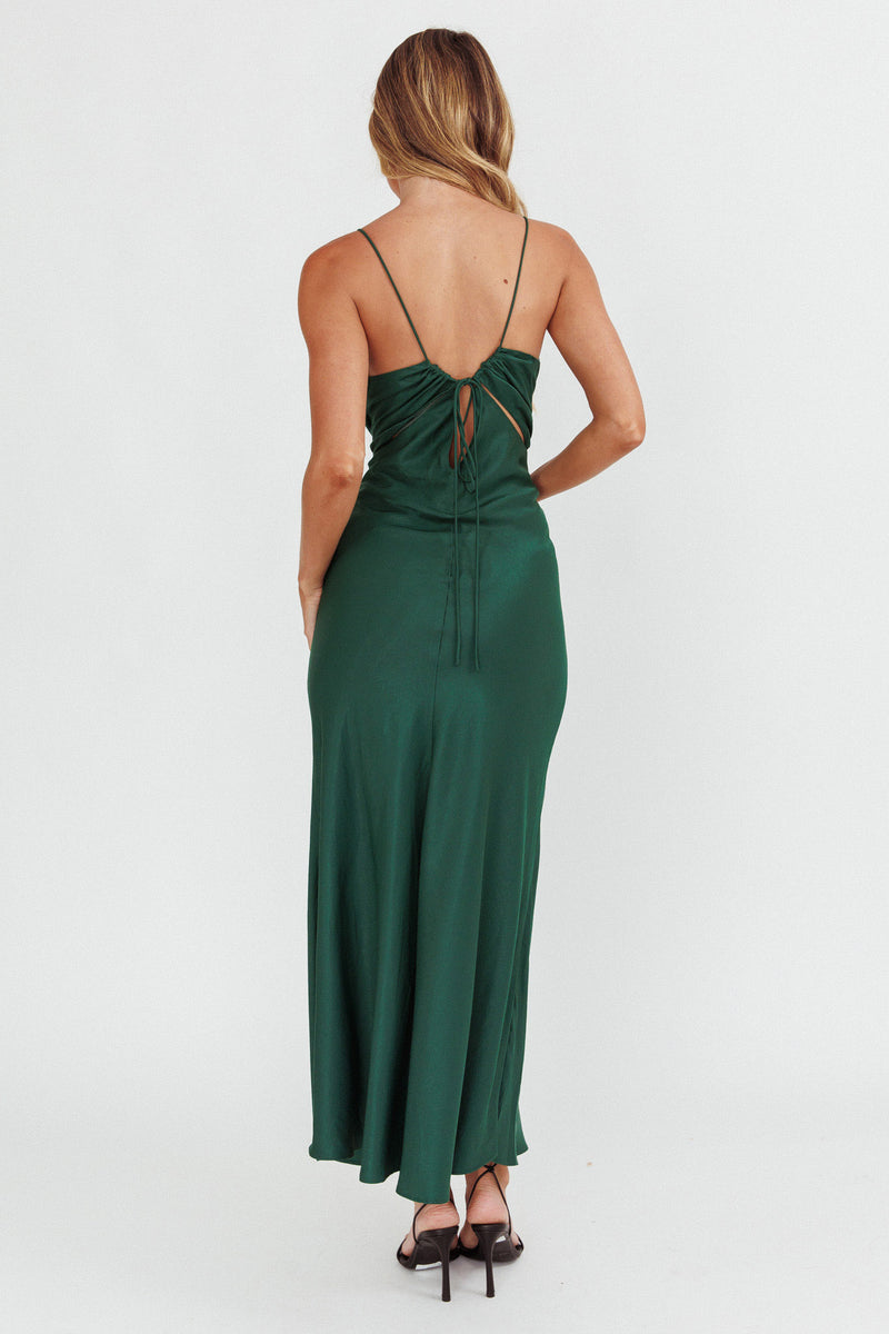 Shop the Casa Nova Cut-Out String Dress Emerald