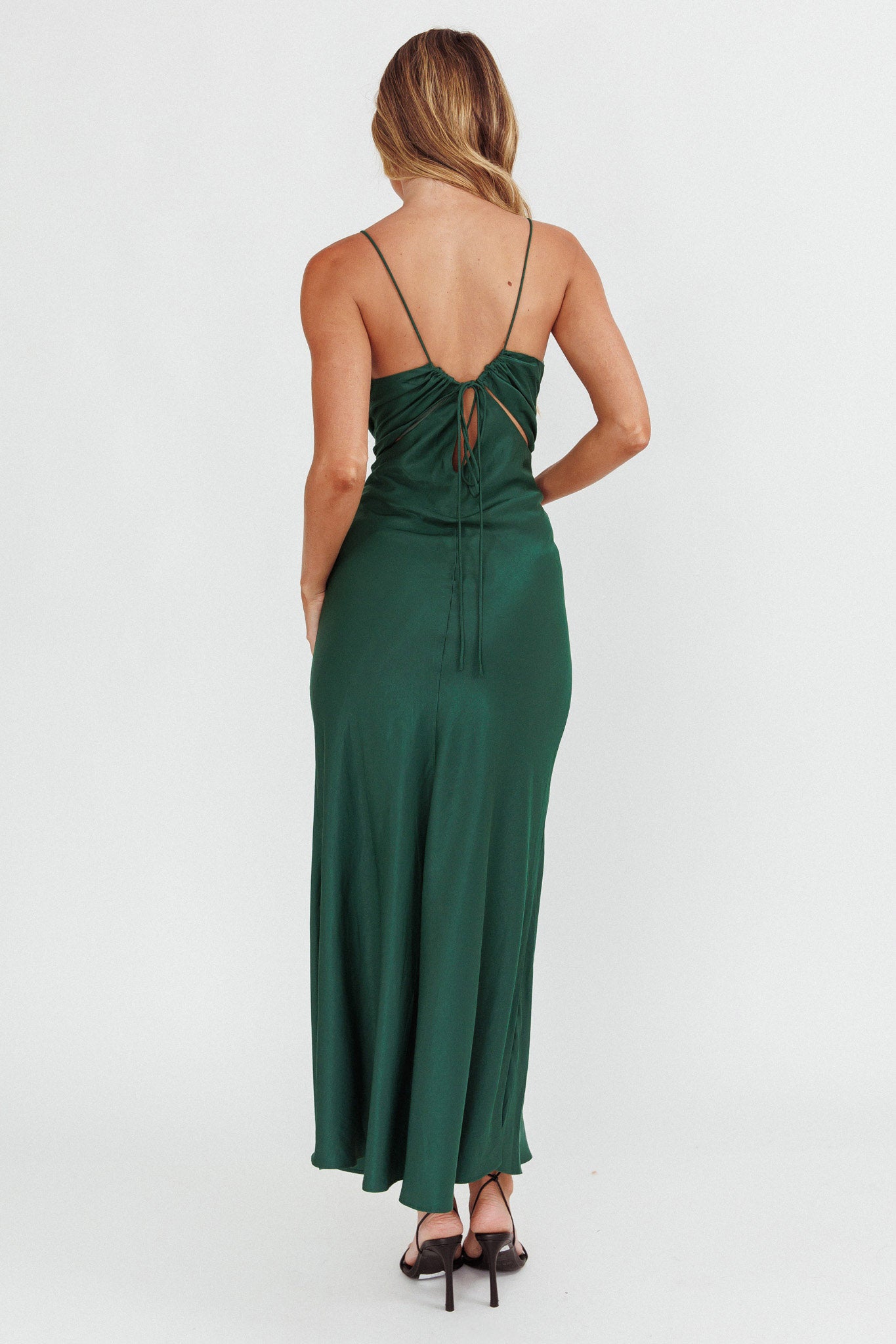 Shop the Casa Nova Cut-Out String Dress Emerald