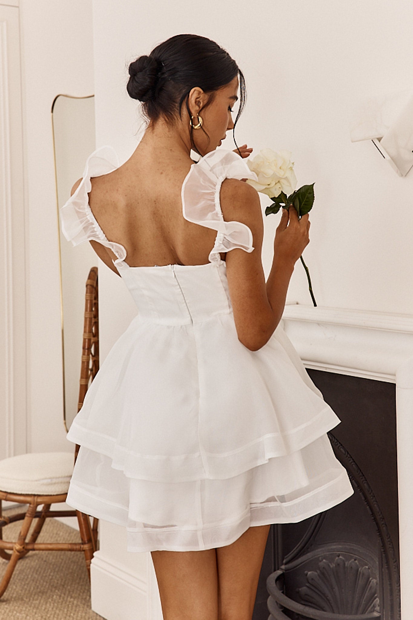 I've Got Sunshine Ruffle Strap Mini Dress White by Selfie Leslie