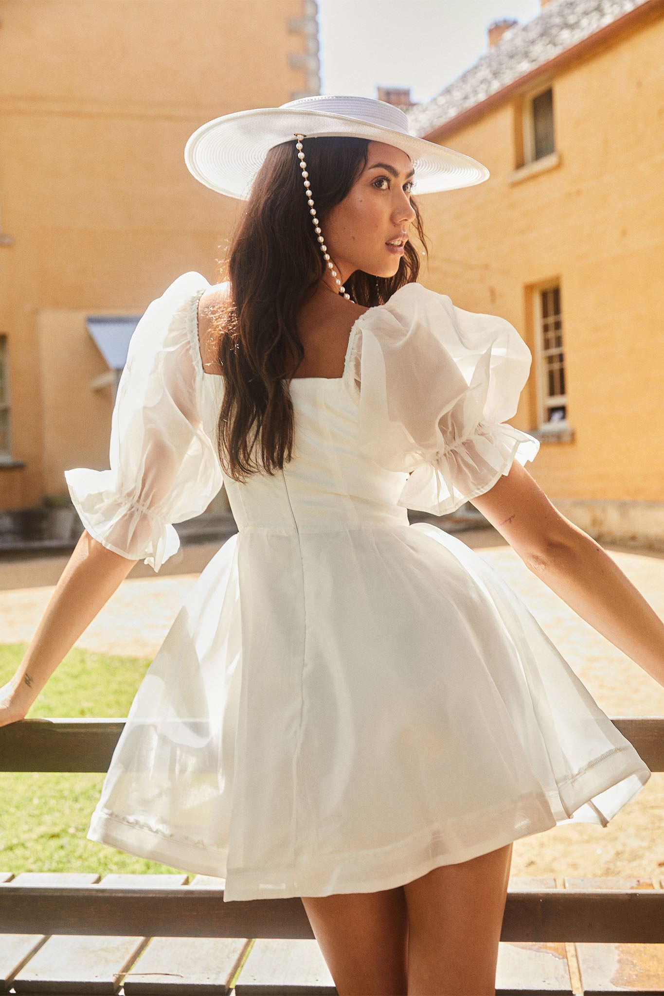 Soft Mention Mini Dress - Puff Sleeve Dress in White Floral | Showpo