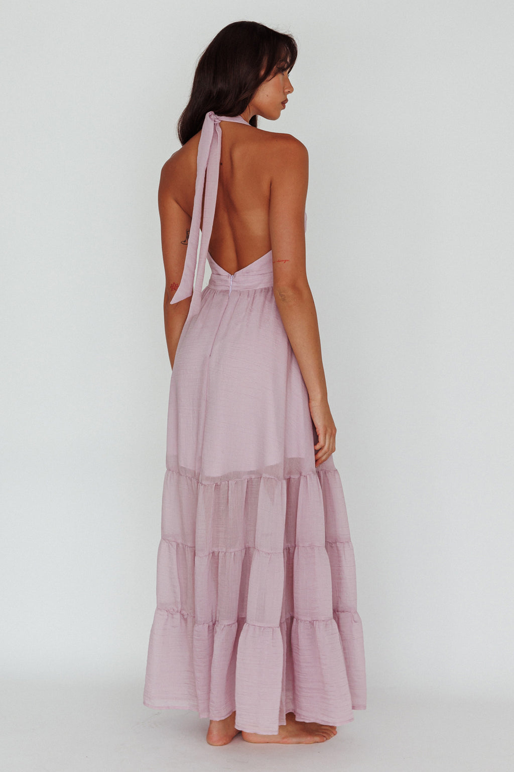 Jalisco Sun Halterneck Maxi Dress Lilac by Selfie Leslie