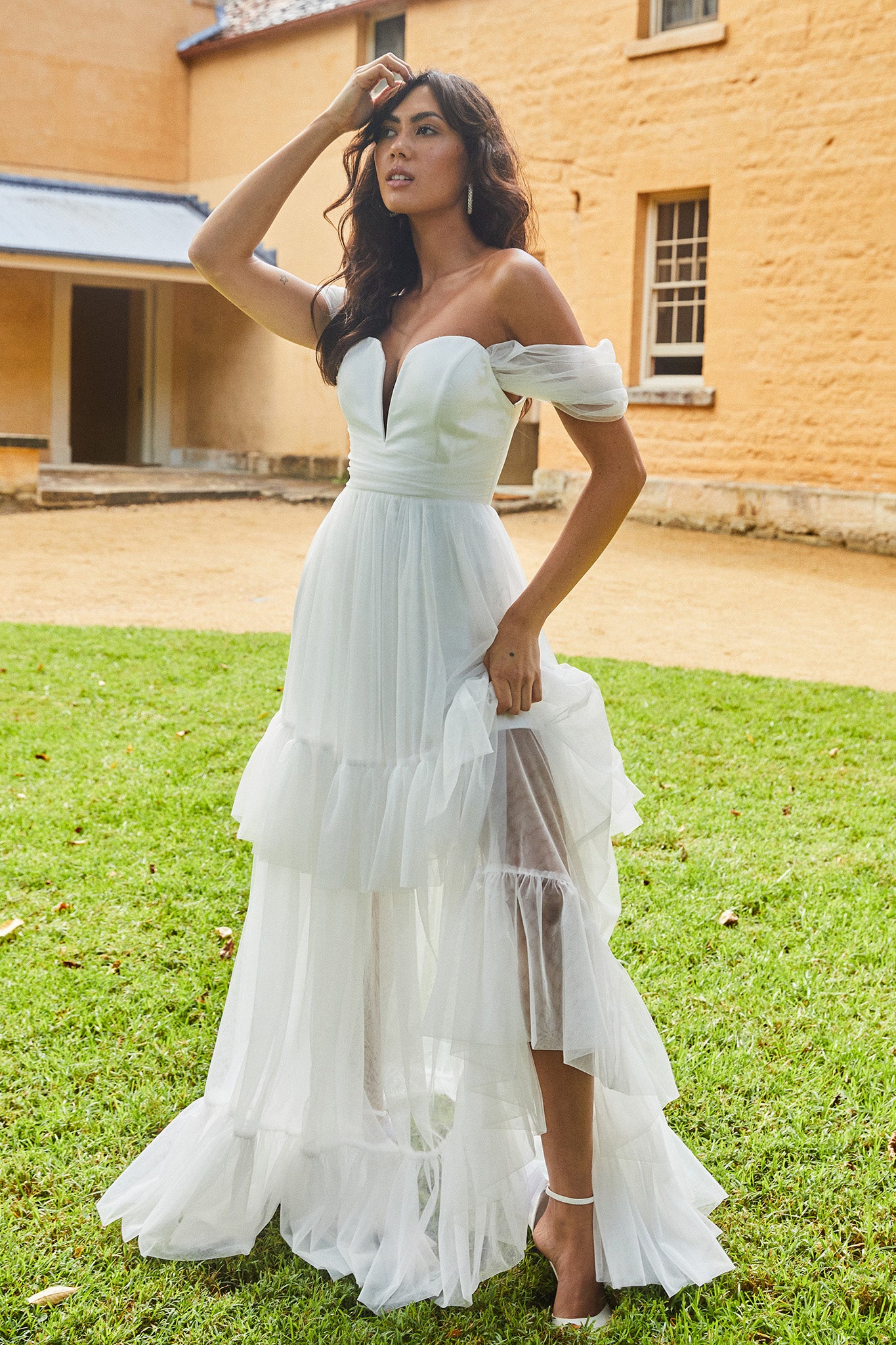 Pixi Off Shoulder Maxi Dress White Selfie Leslie Pixi Off Shoulder Maxi Dress White Selfie Leslie