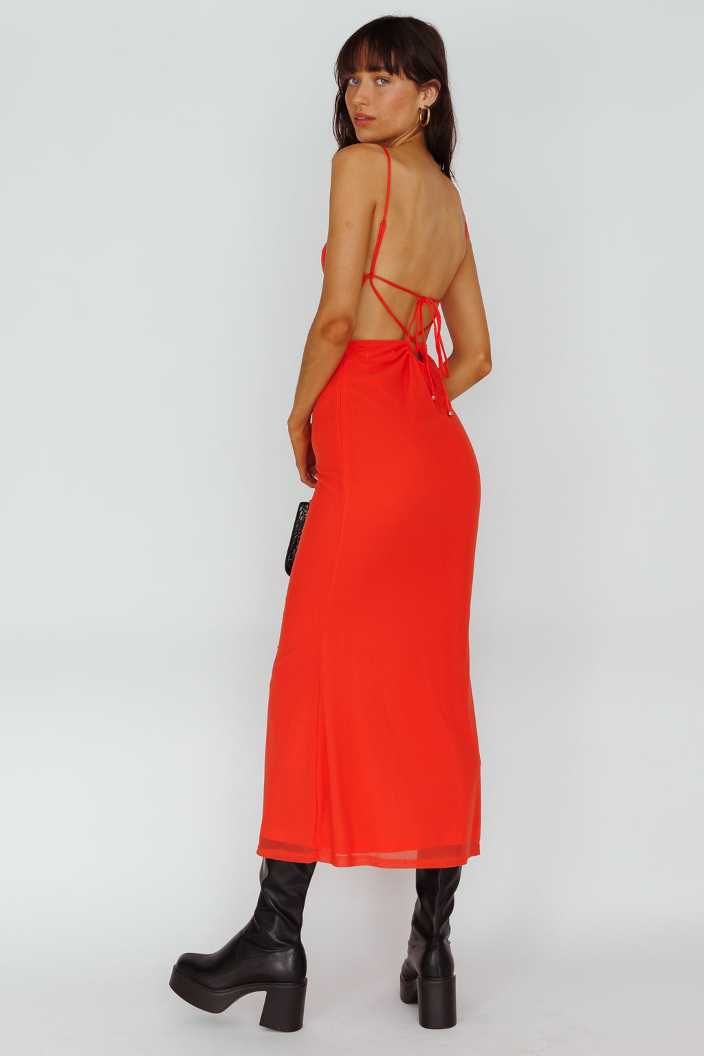 Genova Strappy Back Maxi Dress Coral by Selfie Leslie